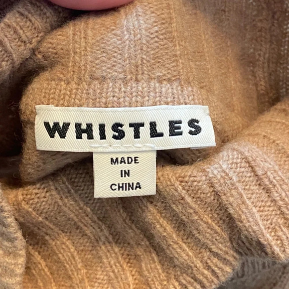 Whistles Colorblock Knit Funnel Neck Sweater/Tan-Black, 33760 - Picture 7 of 10